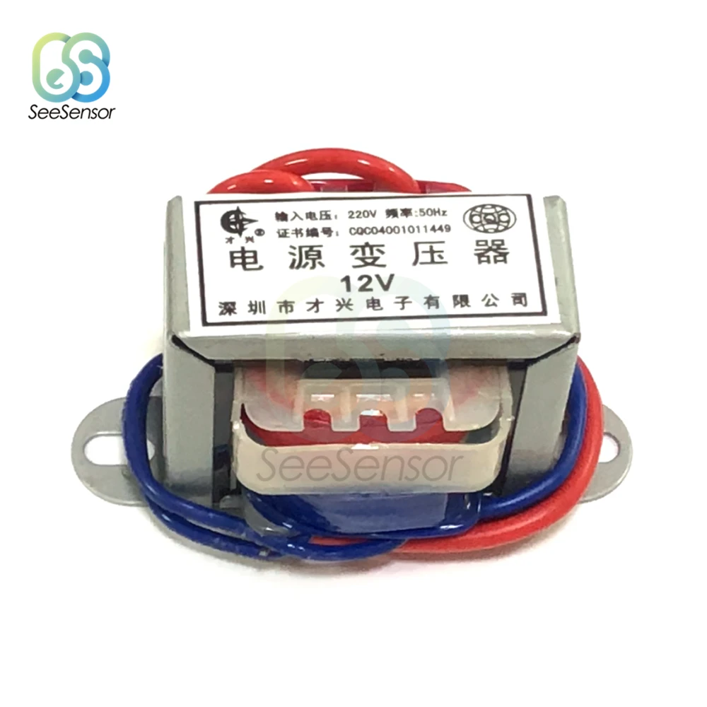 Power Transformer AC 6V 9V 12V 15V 24V Output Voltage 3W EI Copper Core Input 220V 50Hz~60Hz Single Voltage 2 Line Copper