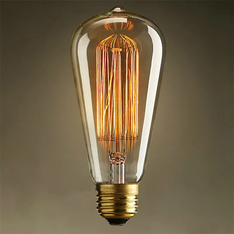 Vintage Edison Bulb E27 Retro Lamp ST64 Incandescent Bulb 220v Light Bulb 40W 60W Filament Warm White Lightbulbs