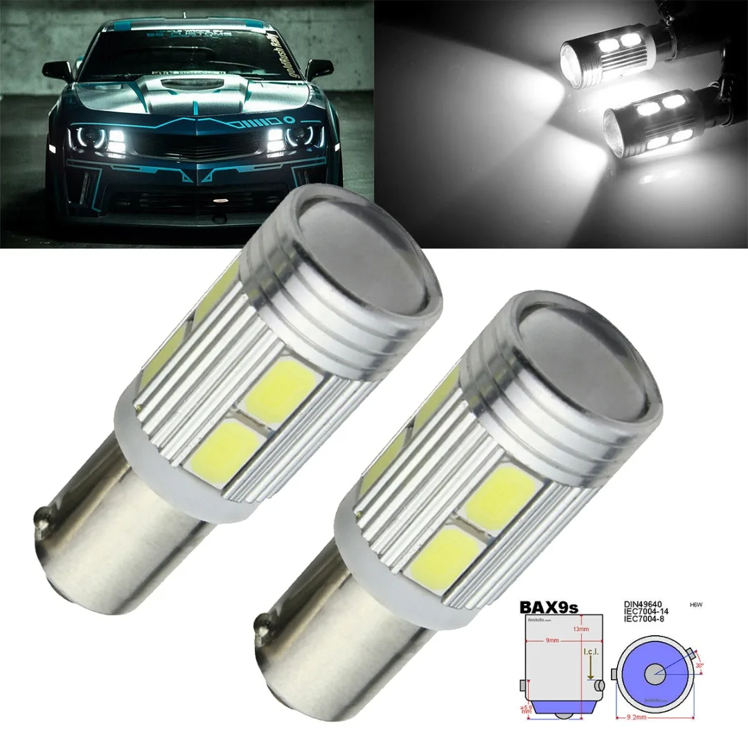 2x H6W BAX9S 433 LED Side Indicator Backup Parking DRL Driving Light Bulb Lamp