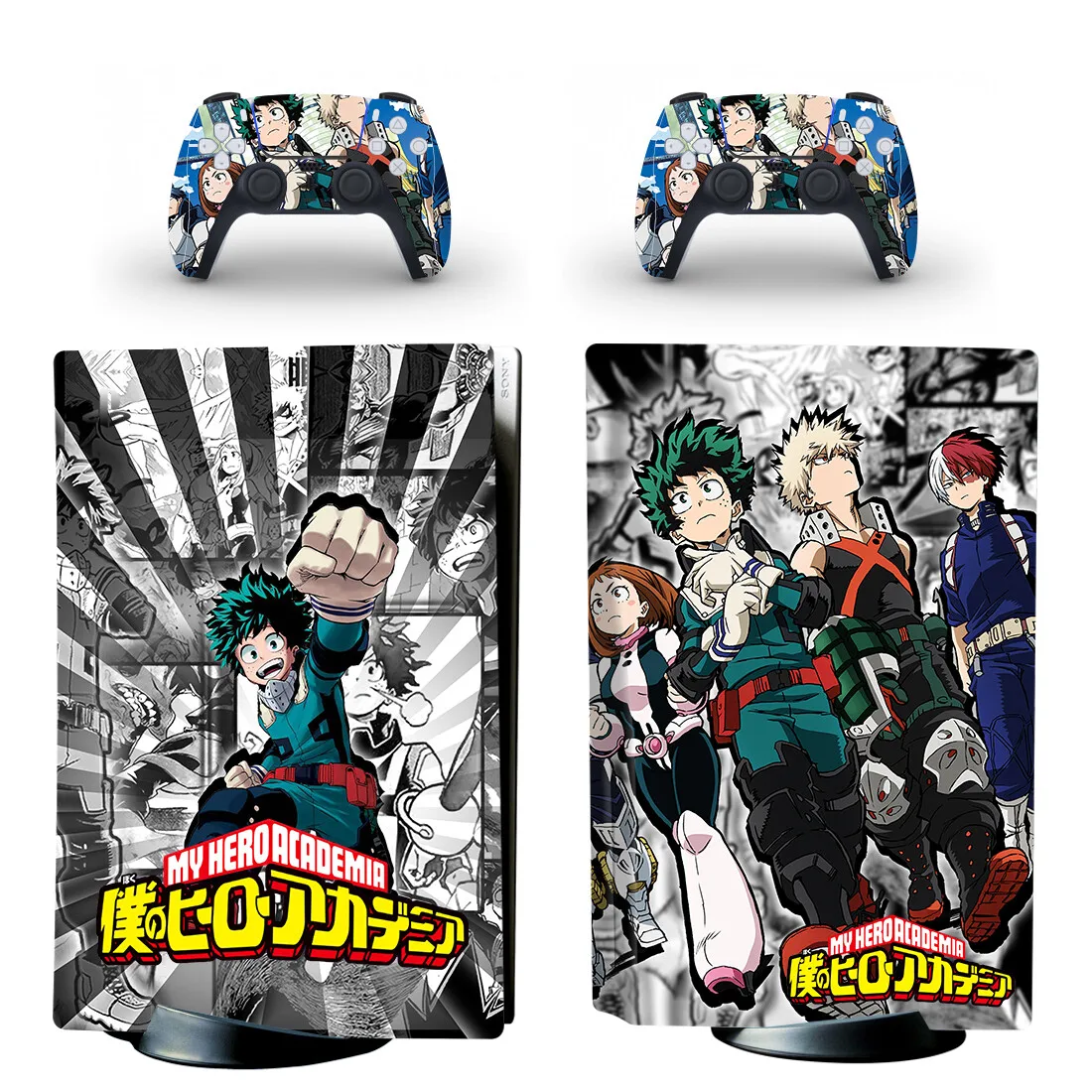 My Hero Academia PS5 Standard Disc Skin Sticker Decal Cover for PlayStation 5 Console and 2 Controllers PS5 Disk Skin Vinyl