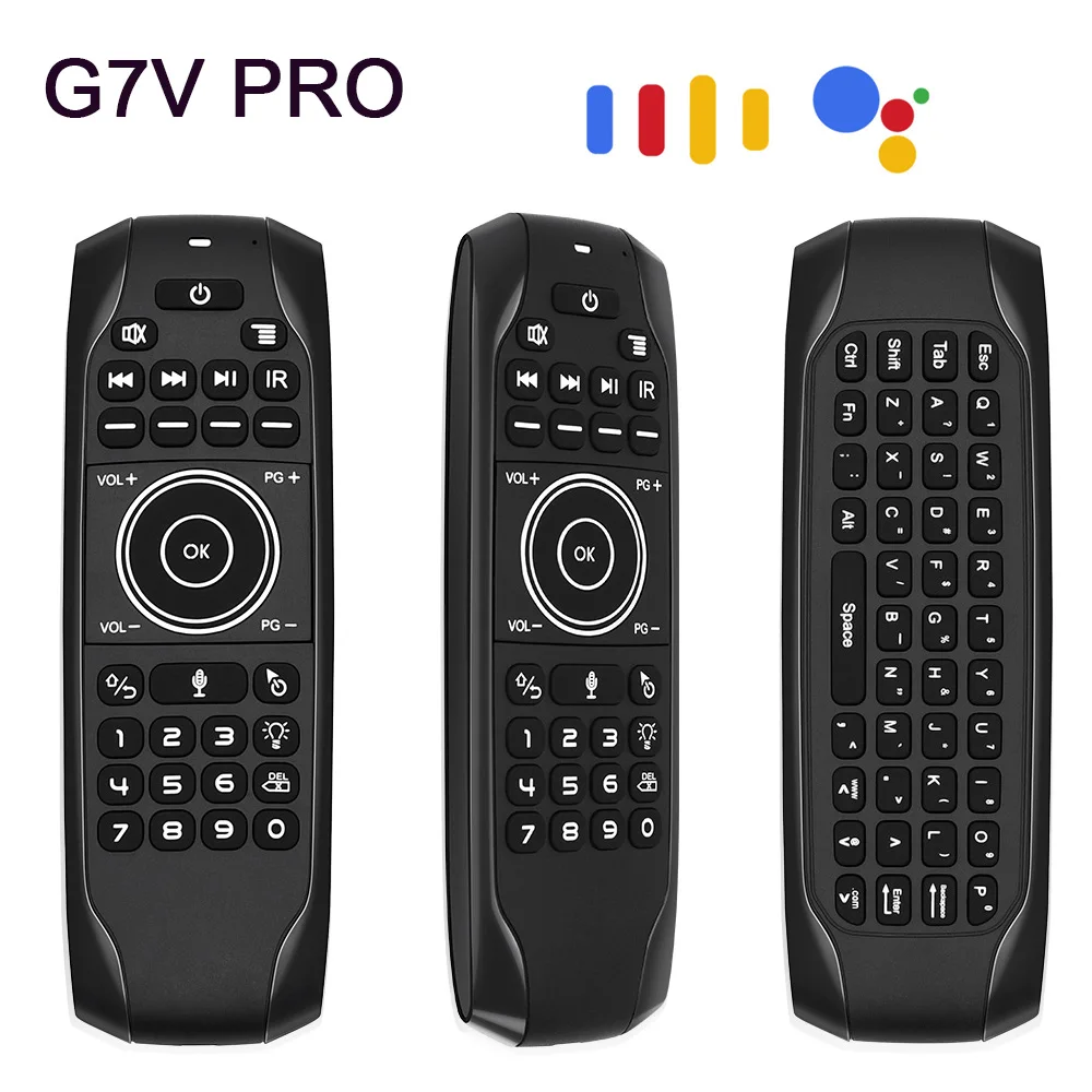 Newest G7V PRO Backlit Voice Gyroscope Wireless Air Mouse with Russian English keyboard 2.4G Smart Voice Remote Control