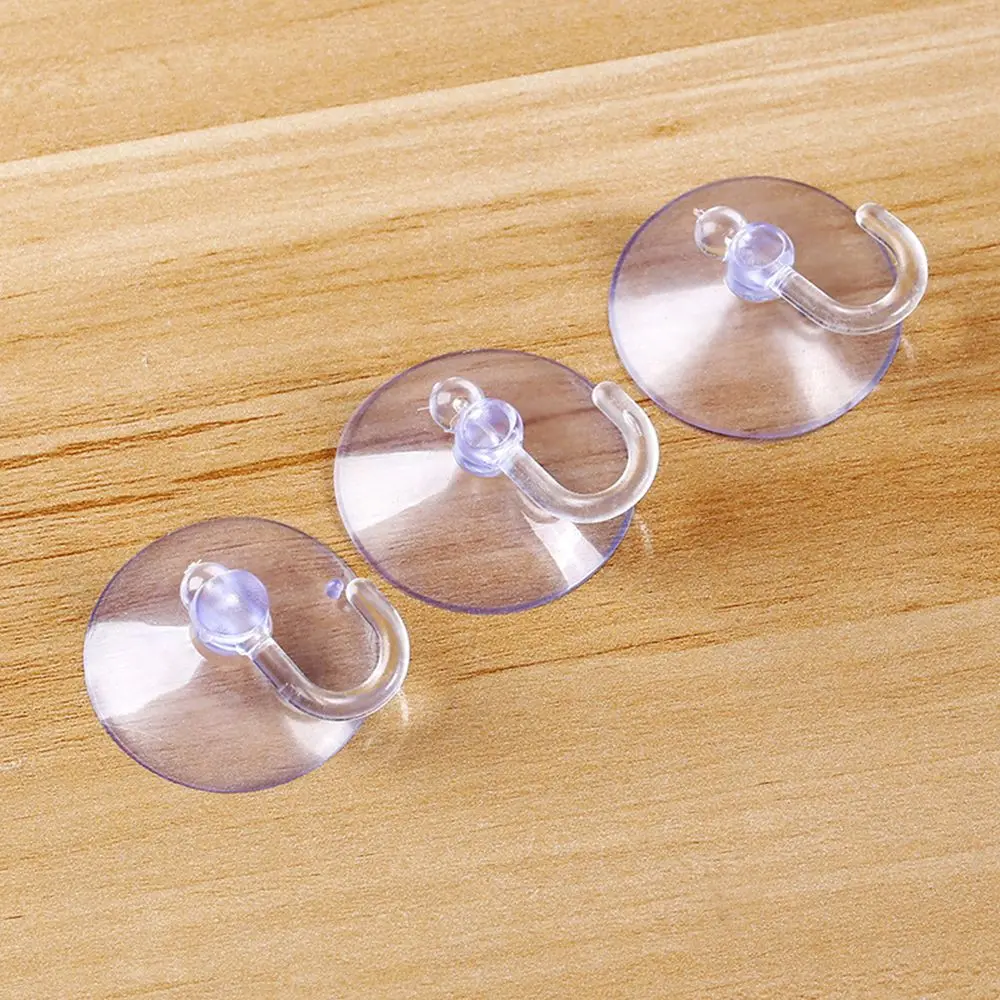 5pcs Transparent Suction Cup Hooks Glass Window Wall Without Traces Hooks Hanger Kitchen Bathroom Strong Suction Cup Suckers