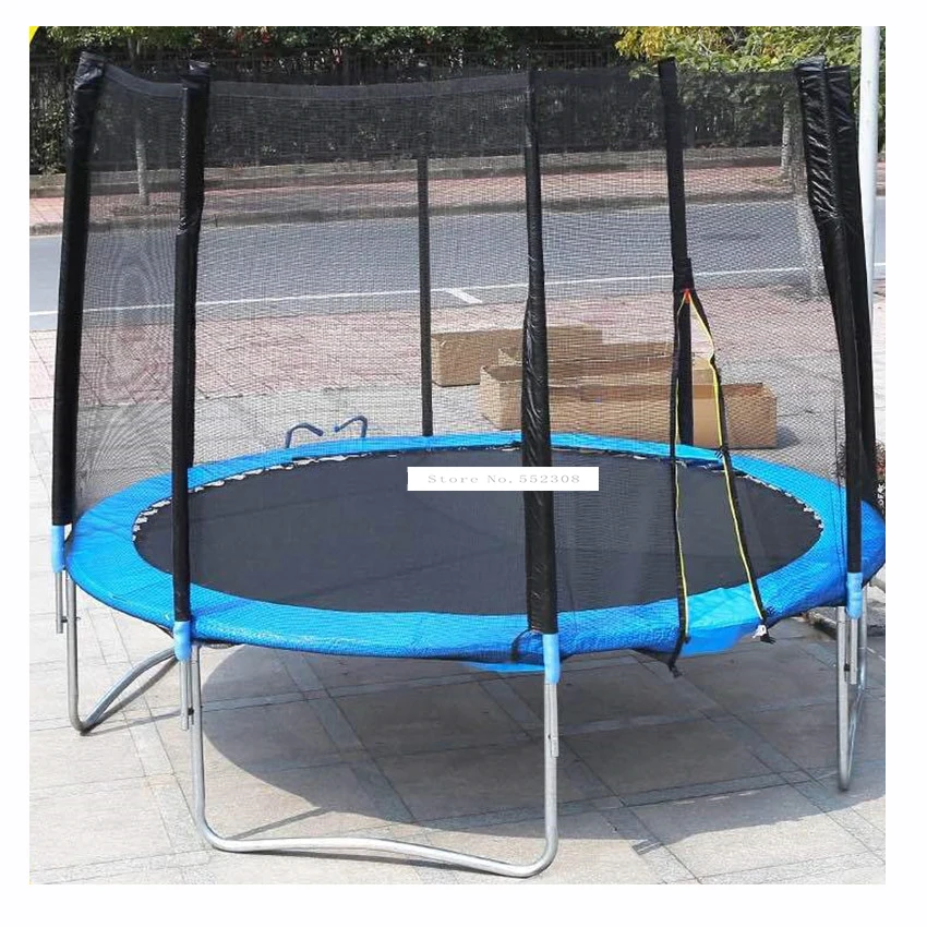 10 Feet High Quality Practical Trampoline With Safe Protective Net Jump Safe Bundle Spring Safety With Ladder Load Weight 400kg