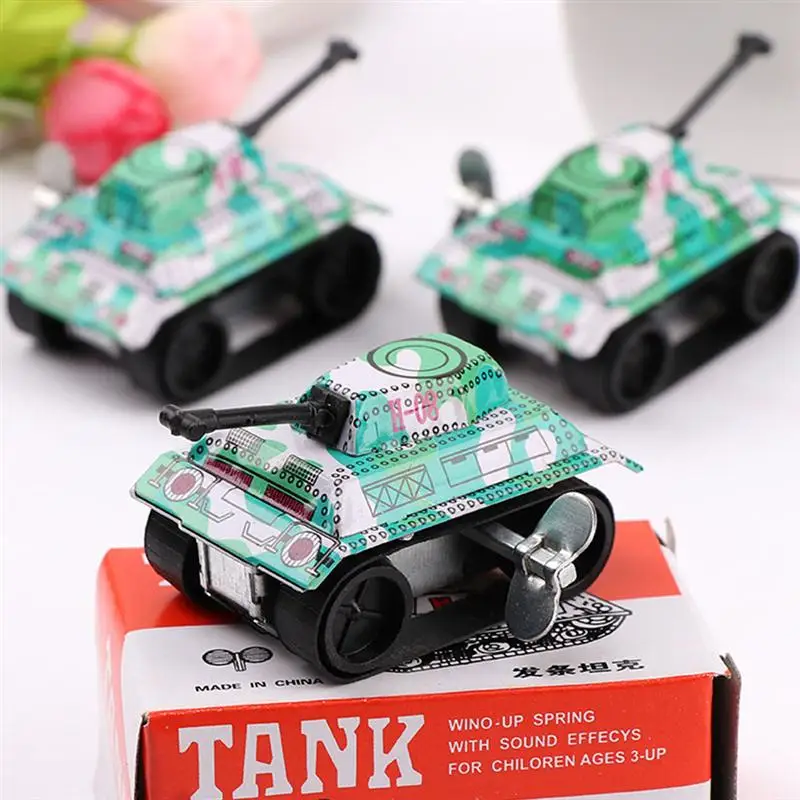 4Pcs Tank Toy Kids Classic Tin Wind Up Toy Friction Tank Modern Clockwork Toy Kid Plaything for Children Kids Classic Toy Gift