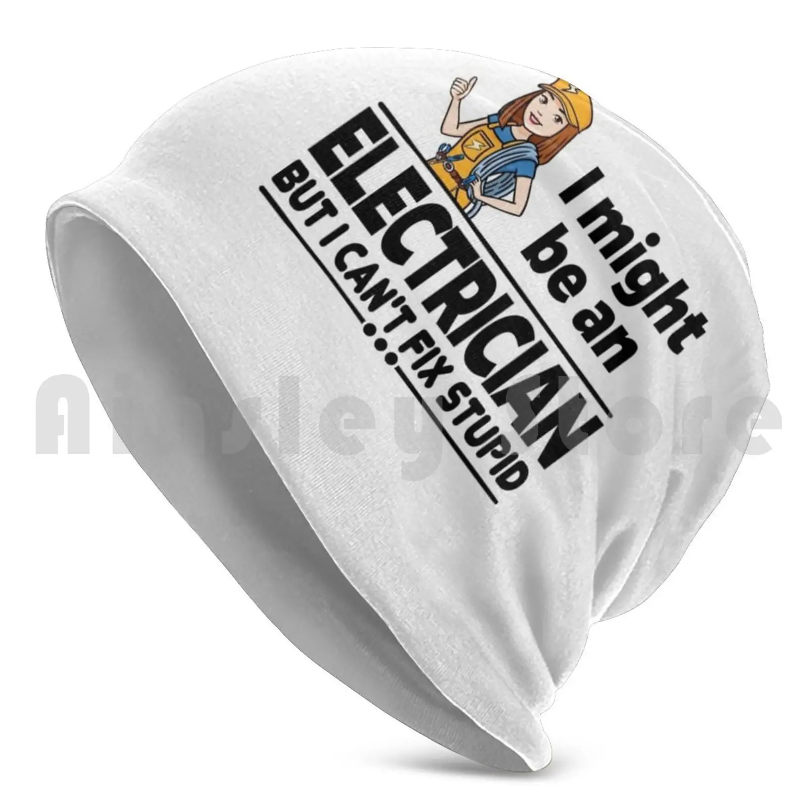 Female Electrician-Can't Fix Stupid Beanies Knit Hat Hip Hop D0010534b Electrician Job High Voltage Diy