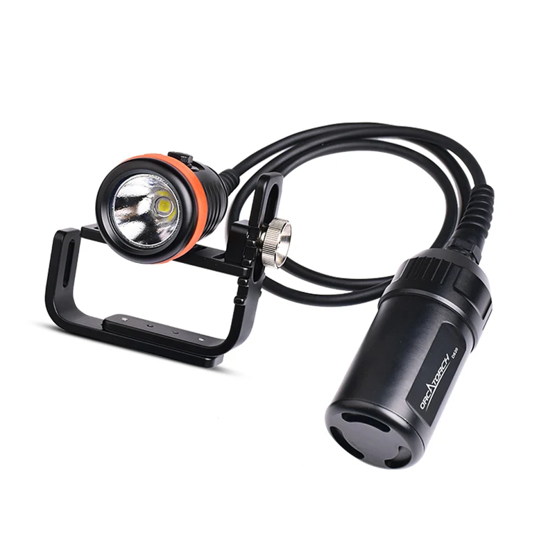 ORCA D620 Lampu Tabung Utama 2700-Lumen CREE LED Lampu Scuba Diving Bawah Air 150 Meter Pencarian Tahan Air Teknologi Malam Menyelam