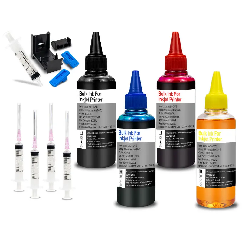 4 Bottle 100ml Bottle Ink For Canon MG2540 MG2540S MG 2540 2540S PIXMA TS3140 MG3040 IP445 MG2940 MG2942 Refill Ink kits