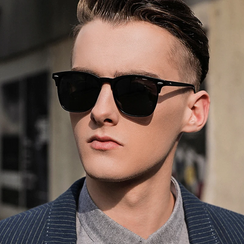 Mode quadratische polarisierte Sonnenbrille Männer Frauen klassische Niet Sonnenbrille für Männer hochwertige Anti-Blend-Fahr schirme – Detail 2