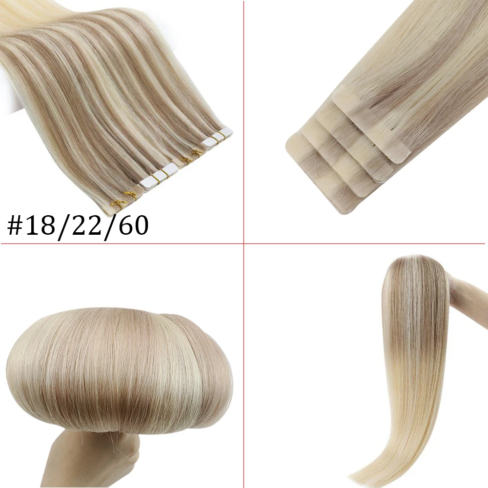 [12 Monate] Unsichtbare nahtlose Injektionsband-Haarverlängerungen, unbehandeltes Haar, weißestes Blond, 10A-Qualität, lange Nutzungsdauer – Detail 13