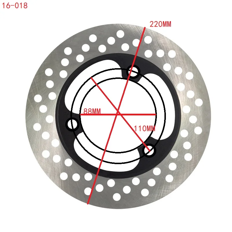 220mm Motorcycle Rear Brake Disc Rotor For Honda CBR400RR Tri-Arm 88-89 NS400 NSR400 85-87 VFR400 86-87 CBR500F Hurricane 87-90