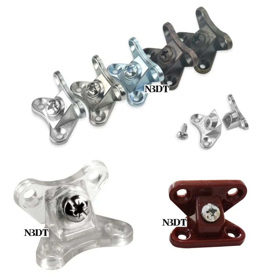 

50Pcs Zinc Closet Cabinet Cupboad Butterfly 90 Degrees Connecting Bracket DIY Face Mount Nickel Bronze Brown White Clear