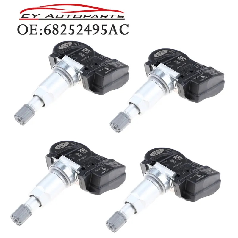 4PCS New Tire Pressure Sensor TPMS Sensor For Jeep Srt Grand Cherokee And Trackhawk 2016-2018 68252495AC 433MHZ