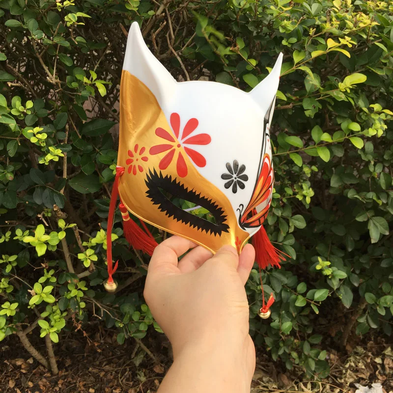 Máscara borboleta para o festival e traje do evento, tradicional kitsune baile de máscaras, acessórios do partido, natal e presente do ano novo