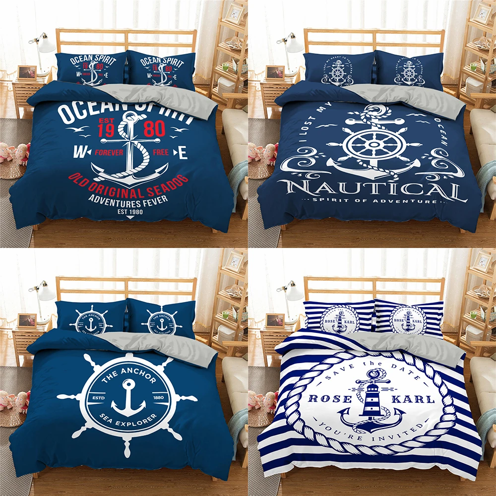 3D Nautical Ocean Bedding Sets Ancient Ocean Spirit Duvet Cover Bedding Set With Pillowcase Bedclothes King Queen Bed Linen