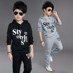 Teen Children Clothes 5-14year Boys letter print Tracksuit  Tops Pants 2PCS Children Spring Outfits Set