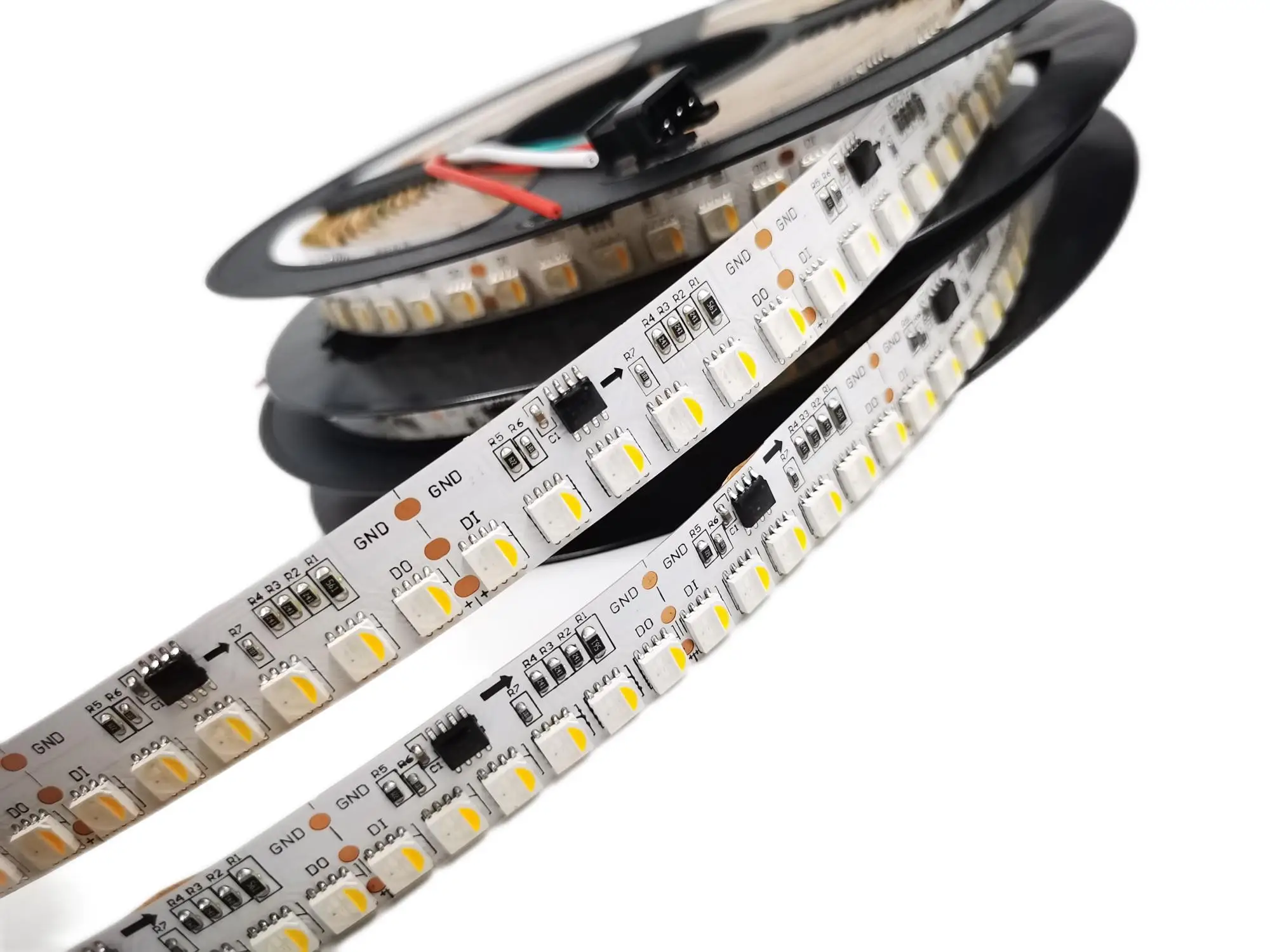 Imagem -06 - Tira Digital Spi 120 144leds M20 24 Pixels m Pcb Branco Leds Como um Pixel Dc24v Ws2814 Smd5050rgbw