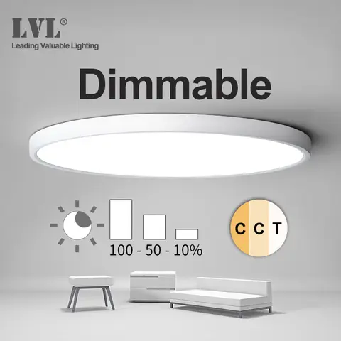 LED 조도 조절 패널 조명 12W 18W 24W 32W 220V 사전 설정 2800K 4000K 5000K, 침실 거실 욕실 모던한 패널 조명