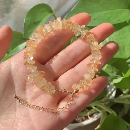 New Favorite Irregular Chipped Gravel Beads Natural Gemstone Bracelet Amethyst Cirtines Garnets Rose Crystal Quartz Healing Lady