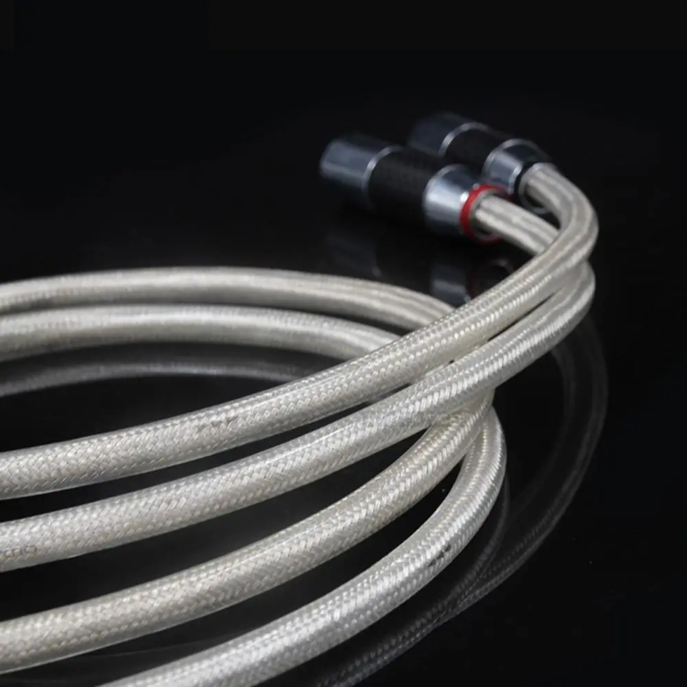 HiFi 銀メッキ QED シグネチャー XLR バランスオーディオケーブル 6N OFC 2XLR インターコネクトケーブル カーボンファイバー XLR プラグ付き