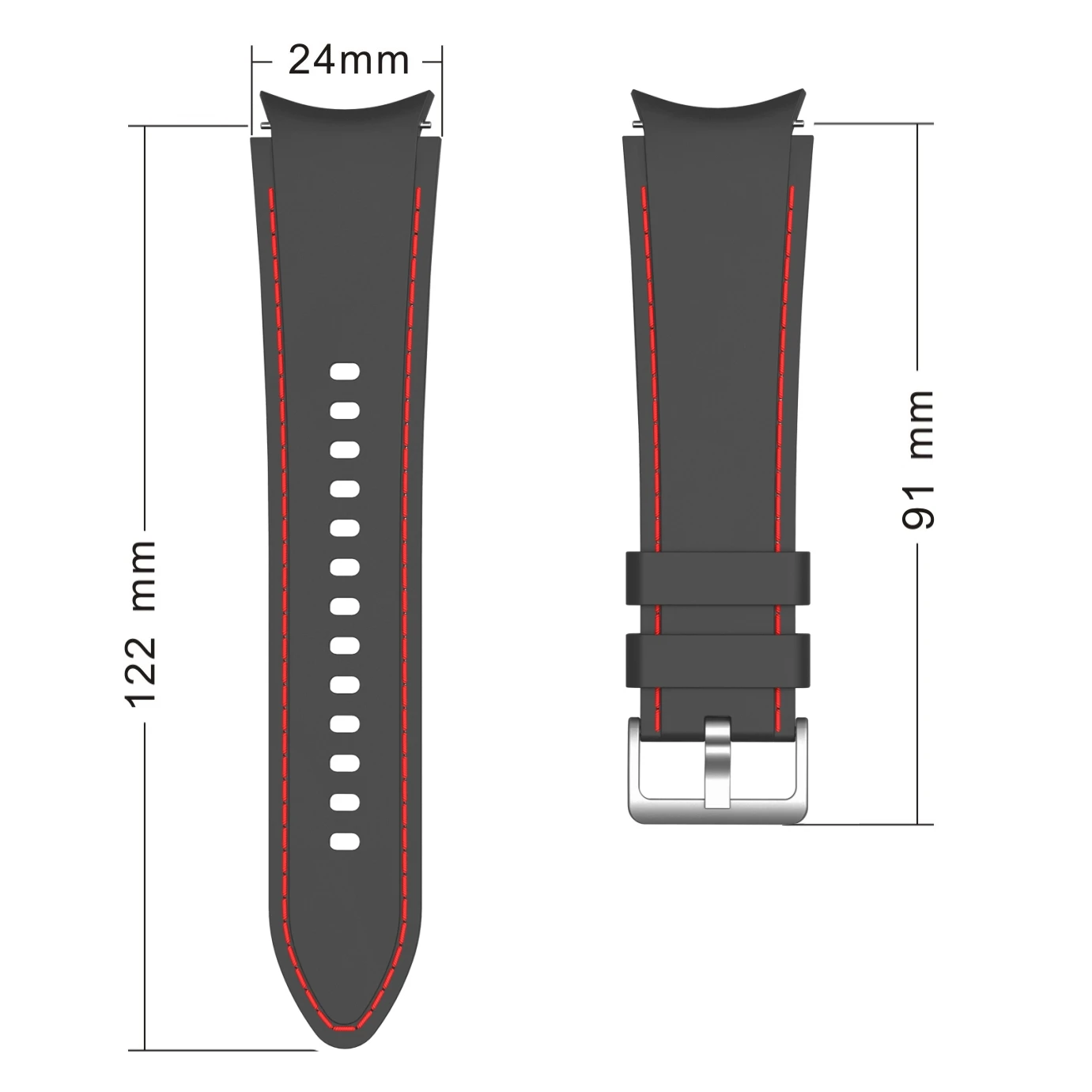 Bandas de silicona para Samsung Galaxy Watch 4 Classic, 46mm, 42mm, 44mm, 40mm, extremo Curvo