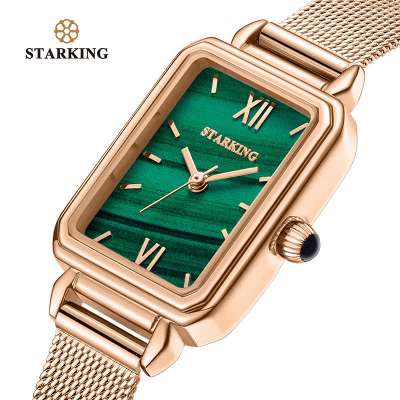 

STARKING Top Brand Women Quartz Watch Japan Movt Rectangular Small Green Ladies Girls Bracelet ultra-thin waterproof Wristwatch