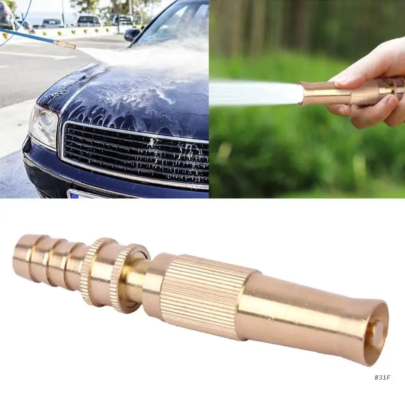 Spiral Water Hose Nozzle Sprayer Brass Hose Nozzle Heavy Duty Garden Hose Nozzle for Washing for Cars Cleaning Showering