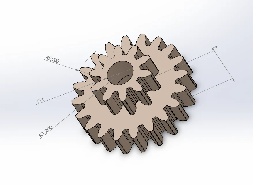 10t/20t Duplex Miniature Gears, Metal Gears, Brass Gears, 0.2 Modulus