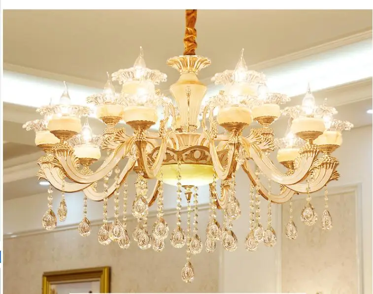 

European-style chandelier living room lamp New luxury Crystal restaurant bedroom lamp Hotel villa zinc alloy lighting