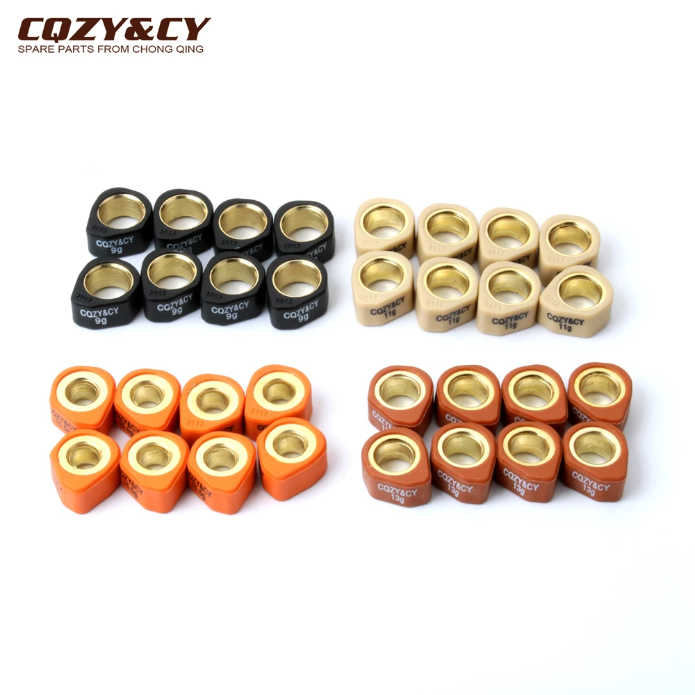 8pc Racing Quality Roller Weights 20x12mm 9g 11g13g 16g For Kawasaki J300 Keeway Silverblade Malaguti Madison S Passwo 250cc