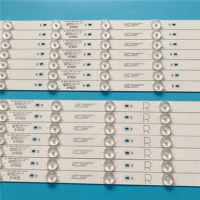 Imagem -02 - Tira de Luz Led 14 Lâmpada para Philips 55 tv 55pus6501 12 55pus6551 12 55pus6561 55pus6581 Gj2k16550-d714-v4-l r