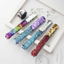 Mermaid Slap Bracelets Two-color Reversible Charm Sequins Flip Wristbands Sequin child Festival party Bangles