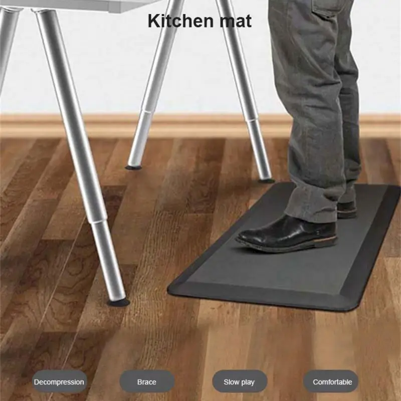 Simple Modern Anti Static PU Leather Anti-fatigue Kitchen Floor Mat Long Standing Working Mat Pu Self Skinning Mat Kitchen Rug