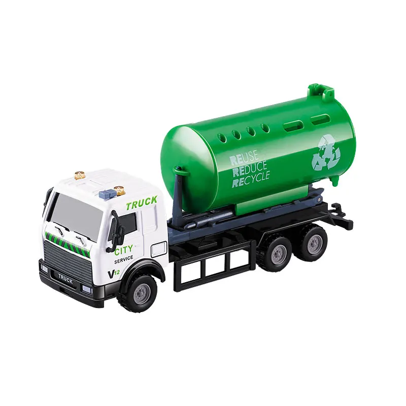 Alloy Car Back Force Inertia Simulation Tank Truck Garbage Truck Sweeping Car Boy Baby Plastic Toy Car Model B161