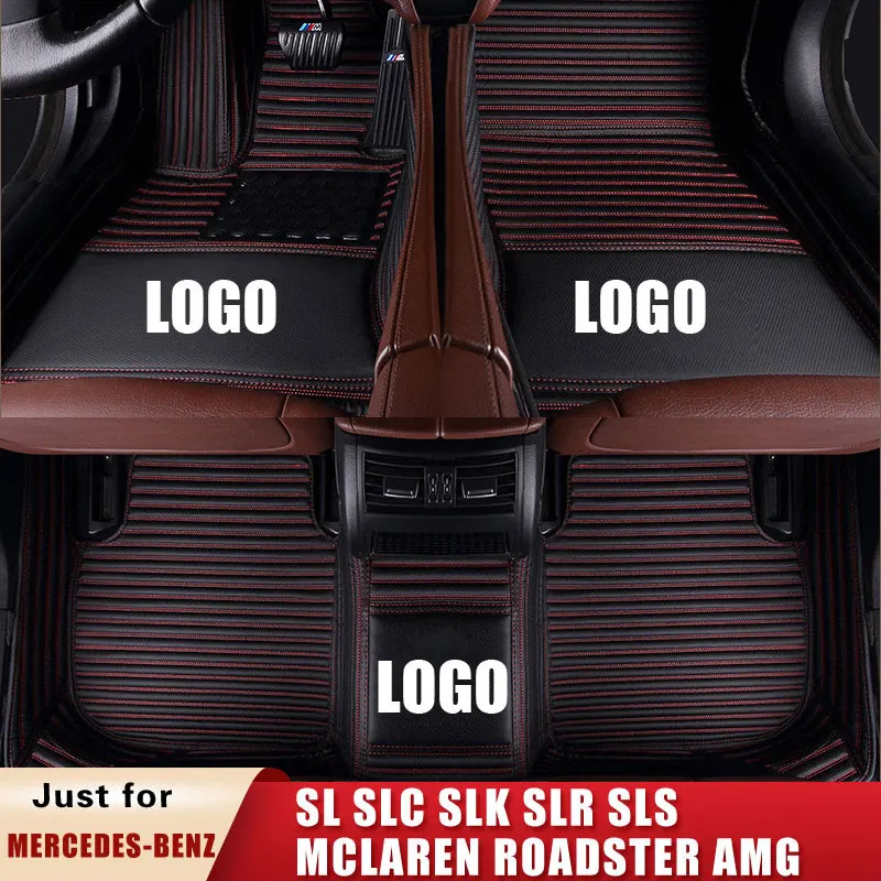 Custom Car Floor Mats for Mercedes-Benz SL SLC SLK SLR SLS SLC180 SLC200 SLC300 SLC43 SLK200 SLK230 SLK250 McLaren Roadster Mat