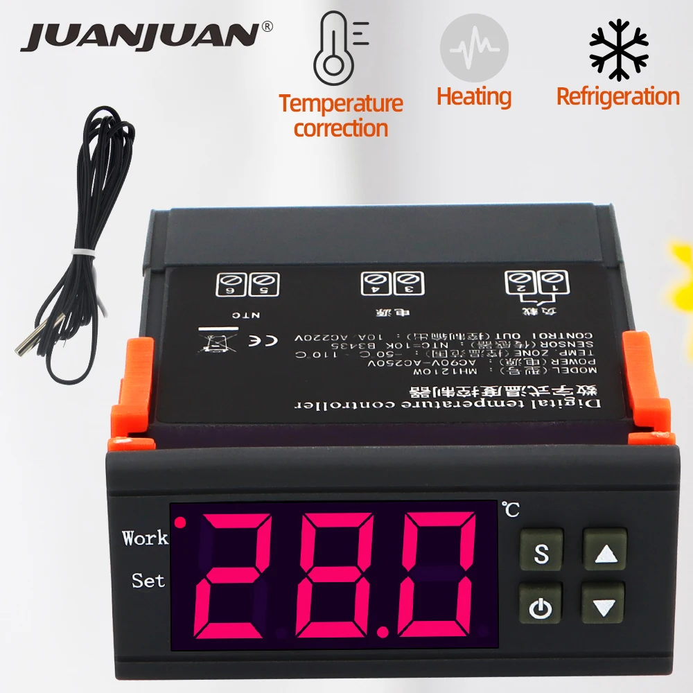 MH1210W Digital Thermostat Temperature Controller Switch Temp Meter Thermoregulator for Incubator Box NTC Sensor 40% off