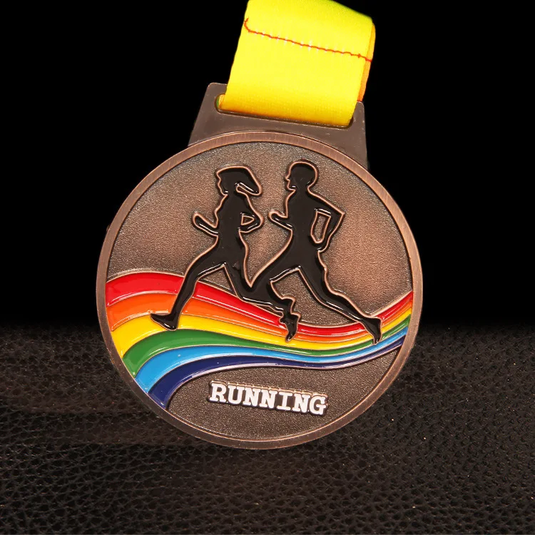 

three color zinc alloy running medal sports competitions school sports medal sports gold silver bronze medal free print