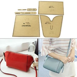 1Set Of Leather Craft Fashion Shoulder Bags Crossbody Bag Shell Package Sewing Pattern Hard Acrylic and Kraft Paper Stencil