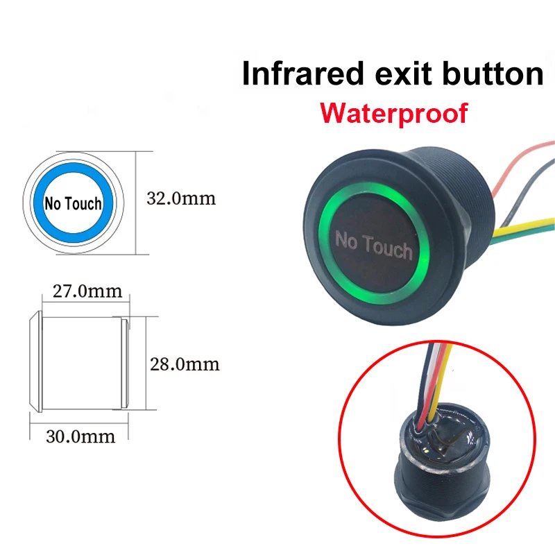 

Водонепроницаемый бесконтактный инфракрасный датчик, кнопка для выхода, контроль доступа, кнопка для выхода двери, Бесконтактный датчик спуска двери