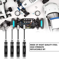 Allen Screwdriver 4.0mm 5.5mm 7.0mm 8.0mm Hex Driver Set RC Tool Flat Head Hexagon Screw Driver Wrench Tool Kit for RC Car Drone
