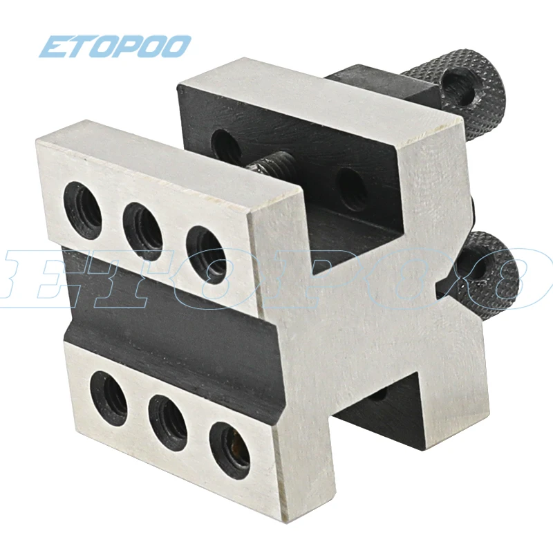 2pcs V-Block Ground Pair with Clamp Set Precision Matched Pair Precise 35x35x30mm 90°Machinist Multi-use Gauge Gage Tool