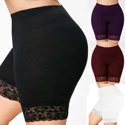 Women's underwear, M-5XL 5 colors 5 yards large size high waist lace stitching bag hip leggings women shorts