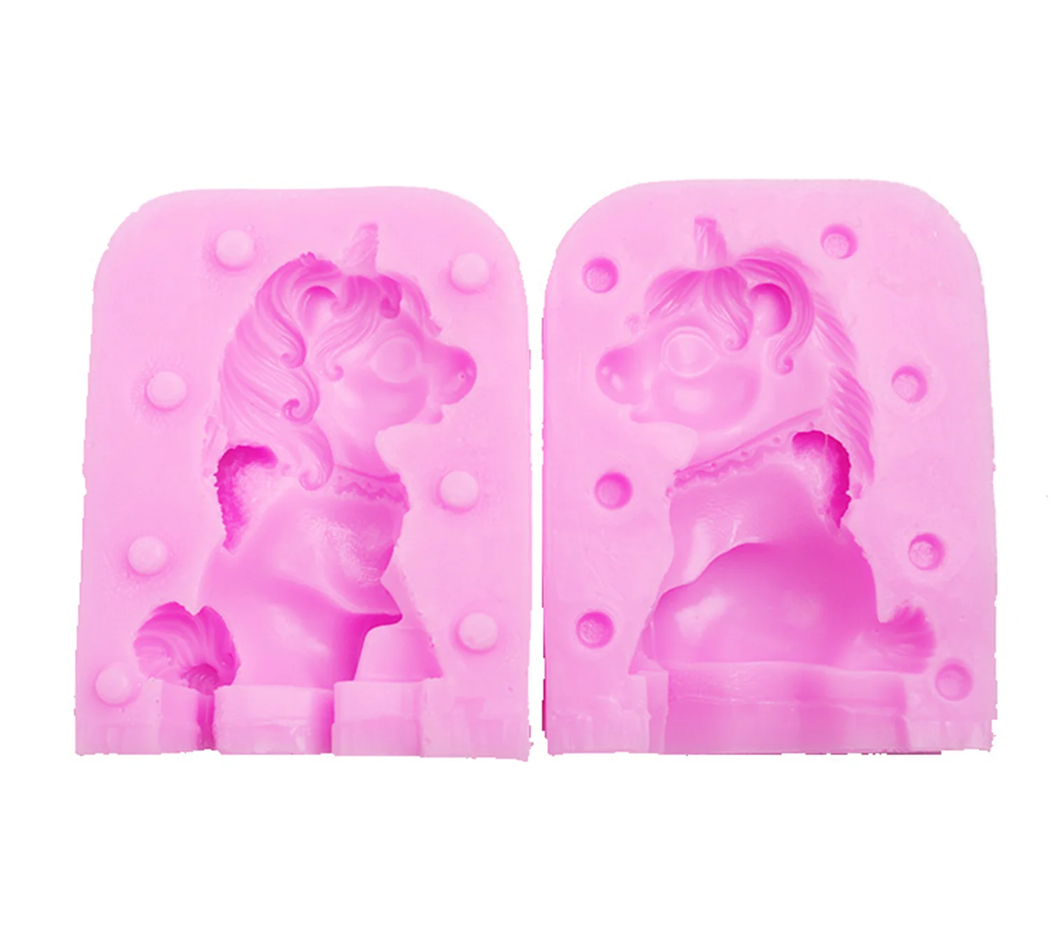 3D Unicorn Silicone Mold Cupcake Fondant Molds For Baking Unicorn Baby Birthday Cake Decorating Tools Candy Chocolate Mould