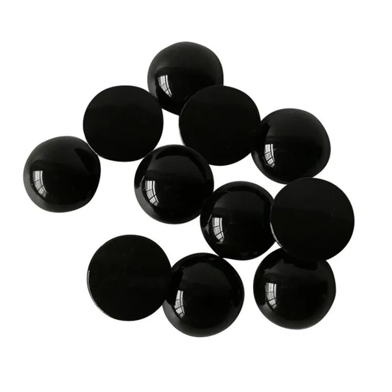 1 Pack 4 5 6 7 8 20mm Round Flat Round Back Cabochon Cameo for DIY Doll Eyes Black Plastic Safety Puppets Doll Accessories