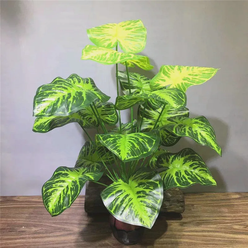 70CM 18 Leaf Green Plastic Plants Artificial Tropical Palm Tree Wedding DIY Landscaping Hotel Office Home Decor Desktop Props
