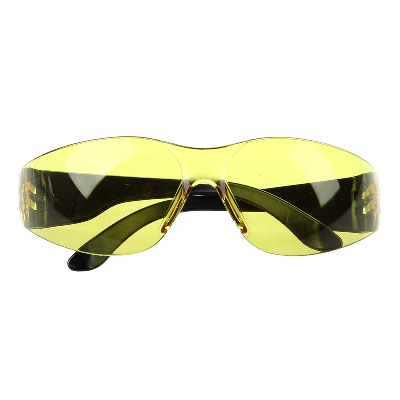 AAY-Yellow Clear Lens Indoor Outdoor Sports Safety Glasses Protective Eyewear