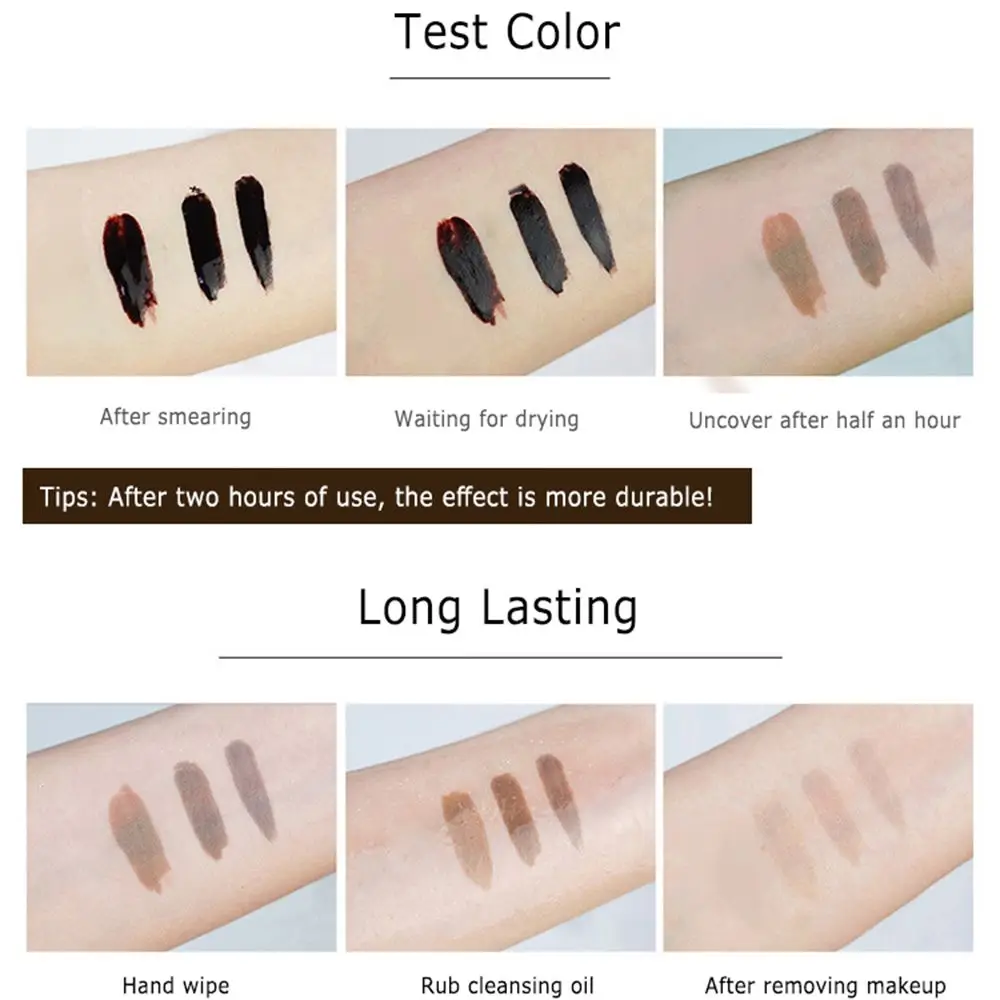 3 colori Peel Off crema per tatuaggi antitraccia sopracciglio Enhancer Dye Eye Makeup Gel per sopracciglia tinta