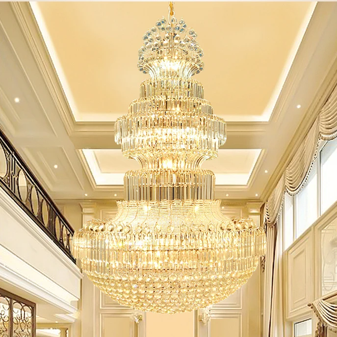 European Crystal Chandelier Lights Fixture LED Light Big Modern American Chandelier Hotel Home Indoor Lighting Dia80cm / 100cm