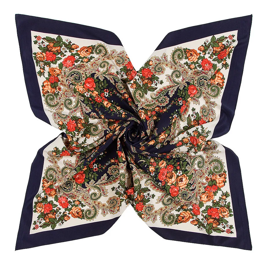 100cm Bohemia Paisley Style Winter Square Scarf Luxury Brand Scarf Women New Design kerchief Handkerchief Scarves For Ladies