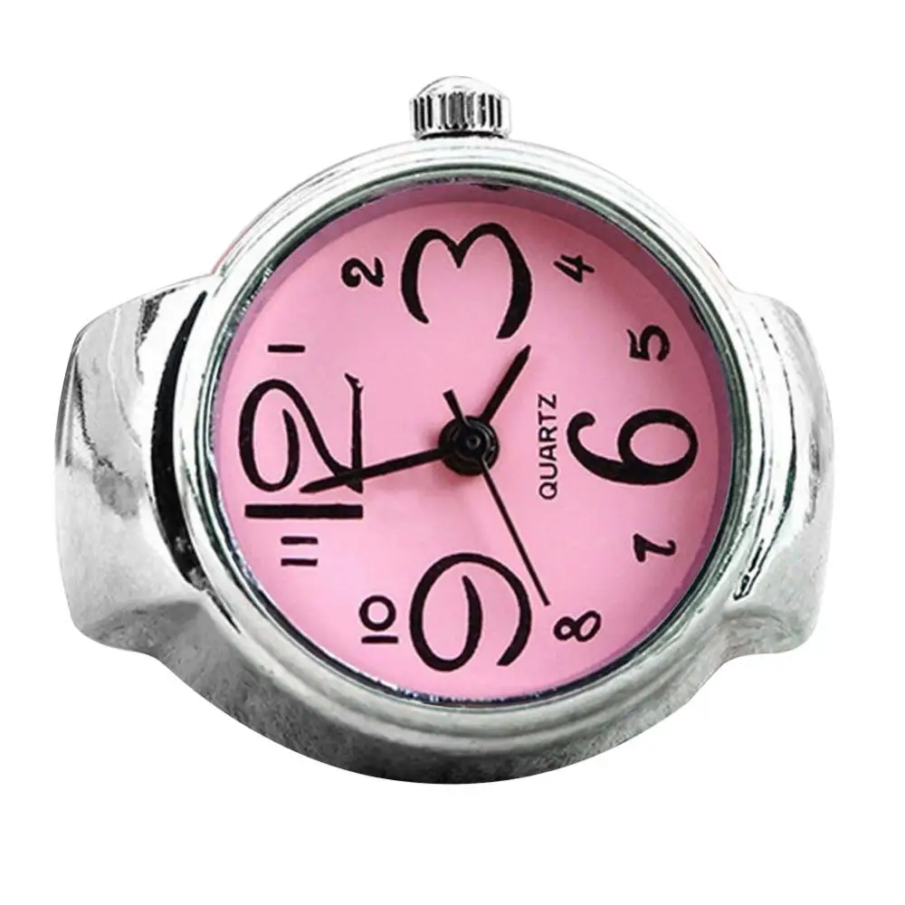 Dropshipping Fashion Stainless Steel Elastic Band Round Quartz Analog Finger Ring Watch Gift