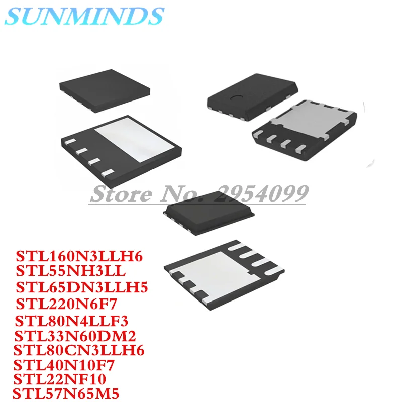 10 قطعة STL160N3LLH6 STL55NH3LL STL65DN3LLH5 STL220N6F7 STL80N4LLF3 STL33N60DM2 STL80CN3LLH6 STL40N10F7 STL22NF10 STL57N65M5